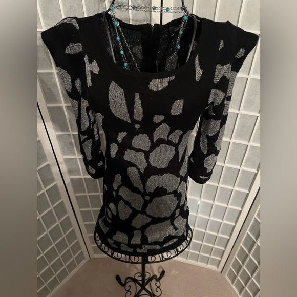 BEBE ADDICTION Lurex Animal Sweater Dress NWT - Picture 4 of 8